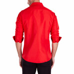 Do Me A Solid Long Sleeve Button Up // Red (XL)