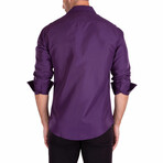 Do Me A Solid Long Sleeve Button Up // Purple (XL)
