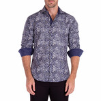 Hasta la Vista, Paisley Long Sleeve Button Up // Navy (XS)