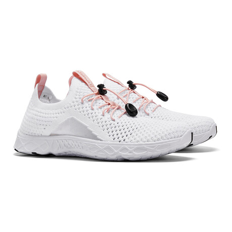 Aleader Women's Xdrain Vibe Knit Water Shoes // White + Pink (US: 5)