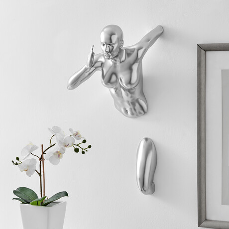 Woman Sculpture Wall Runner // 20" // Chrome