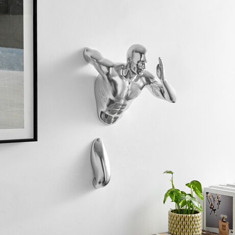 Man Sculpture Wall Runner // 20" // Chrome