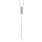 Damiani Burlesque 18K White Gold Round Brilliant Cut Diamond Lariat Necklace // 16"-26" // Store Display