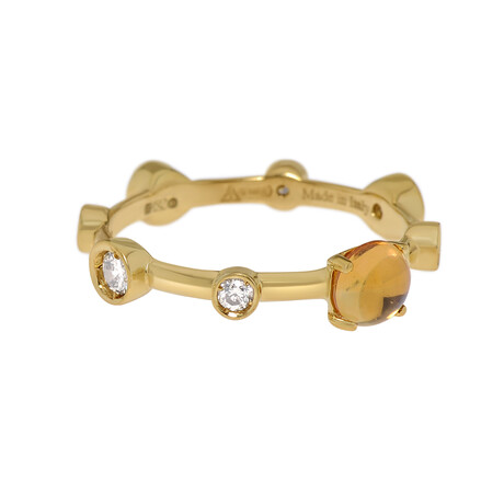 Damiani 18K Yellow Gold Topaz + Diamond Ring // Ring Sizee: 7.5 // Store Display