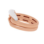 Damiani 18K Rose Gold White Agate + Diamond Gemstone Ring // Ring Size: 8 // Store Display