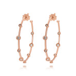Damiani 18K Rose Gold White Diamond Hoop Earrings // Store Display