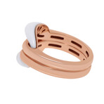 Damiani 18K Rose Gold White Agate + Diamond Gemstone Ring // Ring Size: 7.5 // Store Display