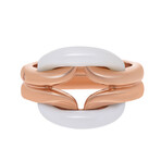 Damiani 18K Rose Gold White Agate + Diamond Gemstone Ring // Ring Size: 8 // Store Display