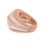 Damiani 18K Rose Gold Pink Sunstone + Diamond Statement Ring // Ring Size: 6.5 // Store Display