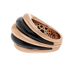 Damiani Spicchi di Luna 18K Rose Gold Black Onyx + Diamond Dome Ring // Ring Size: 7 // Store Display