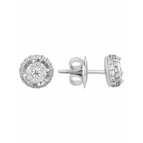 Salvini 18K White Gold Diamond Stud Earrings // Store Display