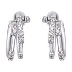 Salvini 18K White Gold Diamond Huggie Earrings // Store Display