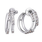 Salvini 18K White Gold Diamond Huggie Earrings // Store Display