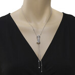 Damiani Burlesque 18K White Gold Round Brilliant Cut Diamond Lariat Necklace // 16"-26" // Store Display