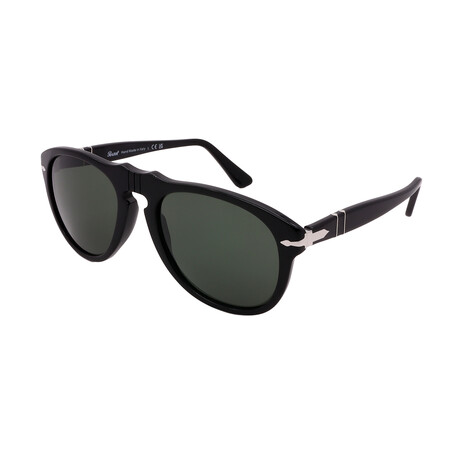 Men's Persol PO0649 95/31 Aviator Sunglasses  // Black + Green