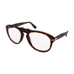 Persol  // Men's // PO0649 24/BL Aviator Optical Glasses // Havana + Clear Demo Lenses