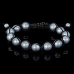 Matte Finish Hematite 10mm Round Stone Bead Adjustable Bracelet // 8"