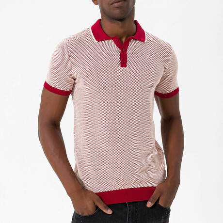 Moreno Pullover // Bordeaux + Beige (S)