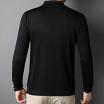 Contrast Zipper Quarter Zip Sweatshirt // Black (3XL)