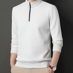 Quarter Zip Sweater // White (3XL)