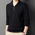 Quarter Zip Sweater // Black (4XL)