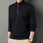 Quarter Zip Sweater // Black (4XL)