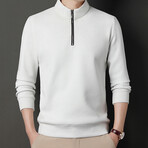 Quarter Zip Sweater // White (3XL)