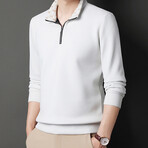Quarter Zip Sweater // White (3XL)