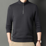 Quarter Zip Sweater // Dark Grey (2XL)