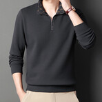 Quarter Zip Sweater // Dark Grey (2XL)