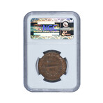 1848 France 10 Centimes Copper // NGC Certified AU58 Brown // Deluxe Collector's Pouch