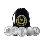 2023 5 oz Silver Starter Package of World Bullion Coins // Deluxe Collector's Pouch