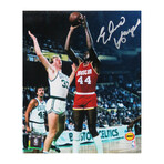 Elvin Hayes // Signed Houston Rockets Shooting Against Larry Bird // 8x10 Photo