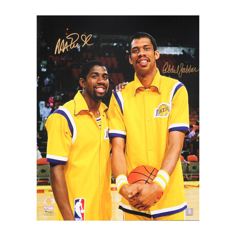 Magic Johnson & Kareem Abdul Jabbar Signed Lakers 16x20 Photo