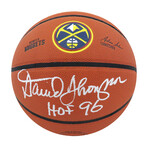 David Thompson // Signed Wilson Denver Nuggets Logo NBA Basketball w/HOF'96