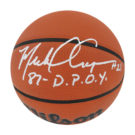 Michael Cooper // Signed Wilson Indoor/Outdoor NBA Basketball // w/87 NBA DPOY