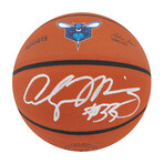 Alonzo Mourning // // Signed Wilson Charlotte Hornets Logo NBA Basketball