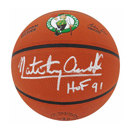 Nate 'Tiny' Archibald // Signed Wilson Boston Celtics Logo NBA Basketball w/HOF'91