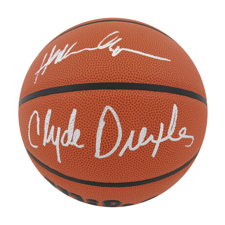 Hakeem Olajuwon & Clyde Drexler // Dual Signed Wilson Indoor/Outdoor NBA Basketball