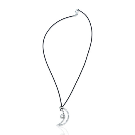 18K White Gold Diamond Necklace // 16" // New