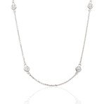 14K White Gold Diamond Necklace // 18" // New