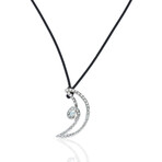 18K White Gold Diamond Necklace // 16" // New