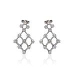 14K White Gold Diamond Earrings I // New