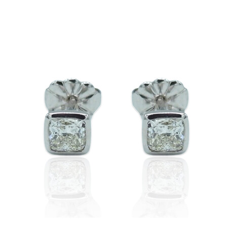 18K White Gold Diamond Stud Earrings I // Pre-Owned