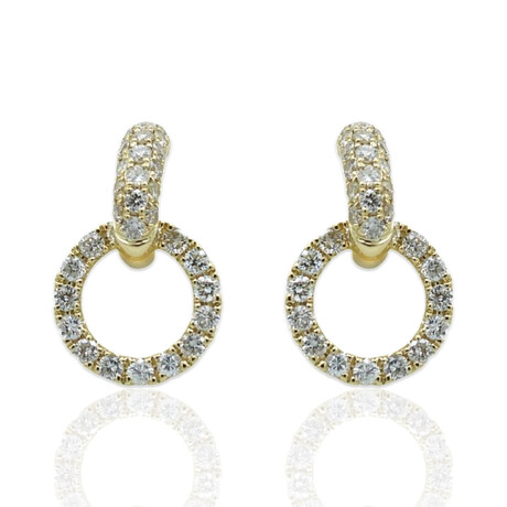 Fine Jewelry // 18K Yellow Gold Diamond Earrings // New