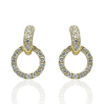 Fine Jewelry // 18K Yellow Gold Diamond Earrings // New