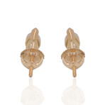Estate 18K Yellow Gold Diamond Stud Earrings I // New