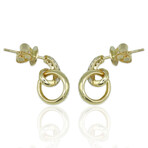 Fine Jewelry // 18K Yellow Gold Diamond Earrings // New