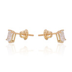 18K Yellow Gold Diamond Stud Earrings I // New
