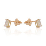 Estate 18K Yellow Gold Diamond Stud Earrings III // New